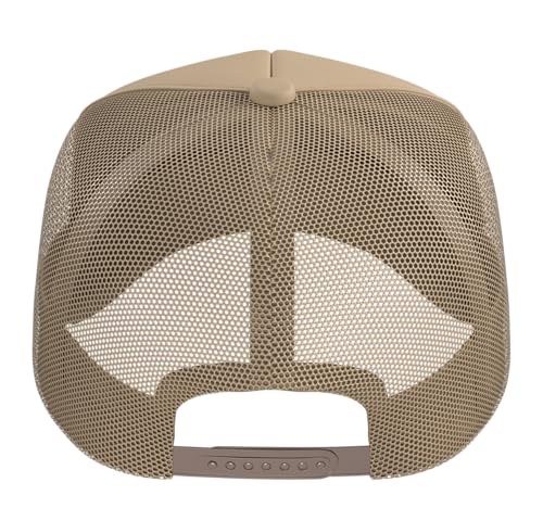 Dirt Bike Motocross Trucker Hat with Adjustable Mesh Back - color: Khaki