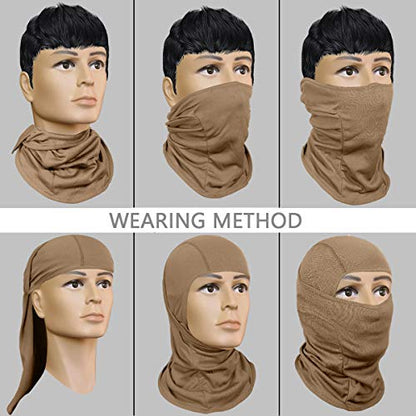 Achiou Ski Mask for Men and Women, Lightweight UV Balaclava Face Cover - color: Khaki