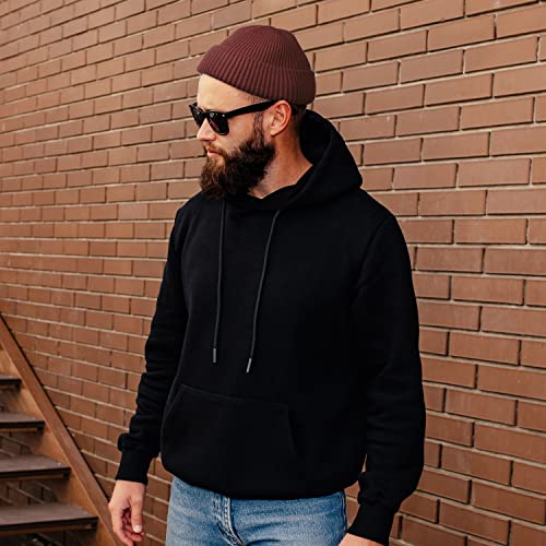 ROYBENS Swag Wool Knit Cuff Short Fisherman Beanie for Men Women Winter Hat - color: 1pcs-deep Coffee