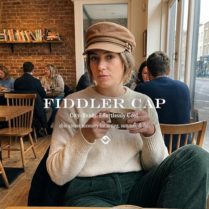 Funky Junque Greek Fisherman Newsboy Cap, Cotton Captains Bakerboy Hat - color: 2 Pack - Taupe & Wool - Black