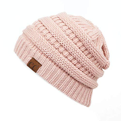 C.C Exclusives Cable Knit Beanie - Thick, Soft & Warm Chunky Beanie Hats - color: Indi Pink
