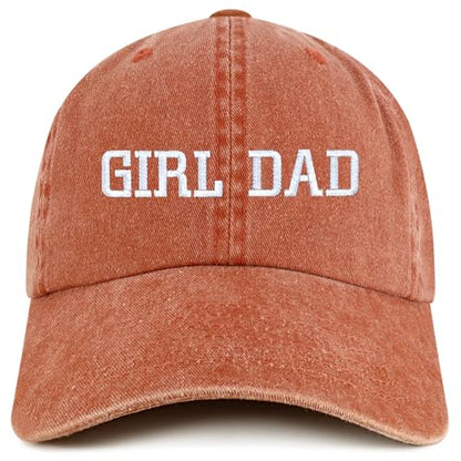 Trendy Apparel Shop Girl DAD Embroidered Unstructured Pigment Dyed Cotton Baseball Cap - color: Orange