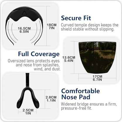 mayoken® Full Face Shield Sunglasses, Futuristic Wraparound Sun Protection Face Shield for Men & Women, Anti-Fog Mirror Glasses, Lightweight & Comfortable Gradient Gray - color: Ombre Gray