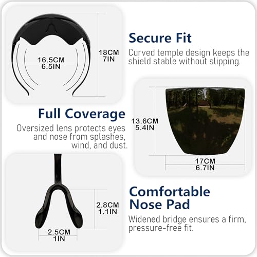 mayoken® Full Face Shield Sunglasses, Futuristic Anti-Glare Sun Protection Visor for Men & Women, Anti-Fog Mirror Shield Lens, Lightweight & Comfortable Transparent Amber - color: Transparent Amber