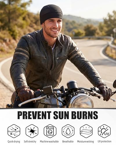 6pcs Cool Skull Cap for Men Breathable Mesh Helmet Liner - color: White, Black, Grey