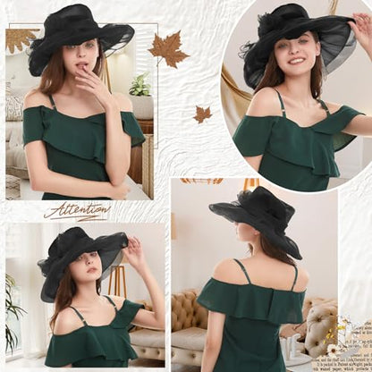 Century Star Kentucky-Derby hat Fascinator Hats for Women 2026 Floral Tea Party Bridal Church Wedding Headwear - color: Red