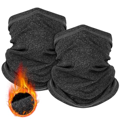 LUOLIIL VOE 2 Pack Winter Neck Gaiter Warmer for Men&Women,Windproof Face Cover Fleece Face Mask Scarf for Cold Weather Sport - color: Grey+grey