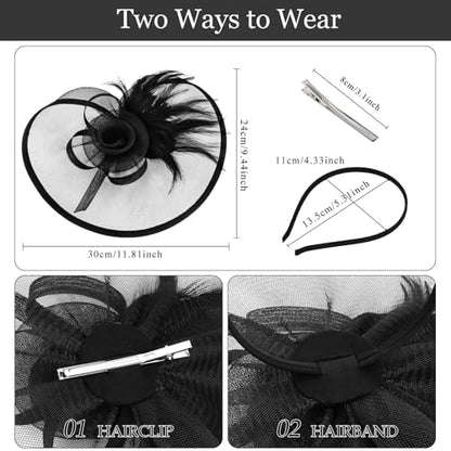 Fascinators Headband Derby Hat for Women Tea Party Hat Classic Hair Accessories for Women