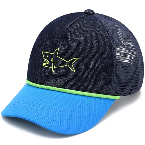 Duoyeree Toddler Baseball Hat, Dinosaur Mesh Adjustable for 0-8T Kids - color: 1f-p-paintbrush Shark, size: 0-12 Months