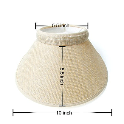 PRO.FASHION Women's Summer Sun UV Protection Visor Wide Brim Clip on Beach Pool Golf Cap Hat-Polyester - color: Brown-light Brown