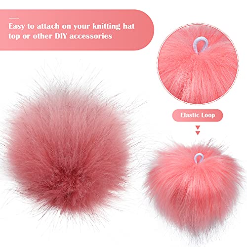 Tatuo 16 Pcs Faux Fur Pom Poms for Hats, Multicolor - color: Mixed Colors