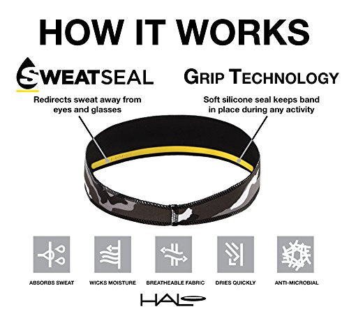 Halo Headband Sweatband Race Visor - color: Black, size: Large-X-Large