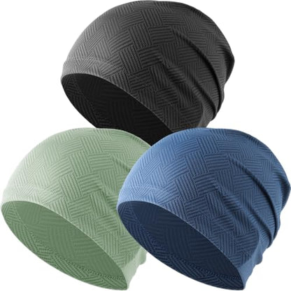 Fashion Cooling Skull Cap Sweat Control Breathable for Men Women 3 Pack - color: Black/Green/Blue