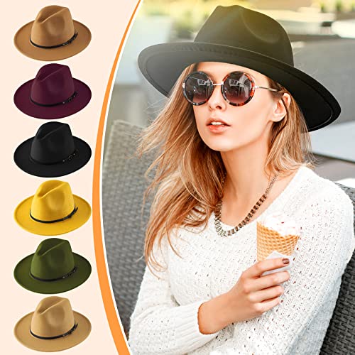Hercicy 6 Pcs Fedora Hats for Women Men - color: Elegant Colors