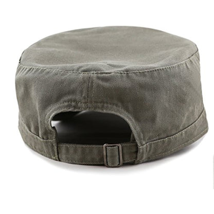 The Hat Depot Cadet Military Army Baseball Cap Tie Dye & Washed Cotton Basic & Distressed Cadet Brushed Cotton Cap - color: 1. Basic - Olive