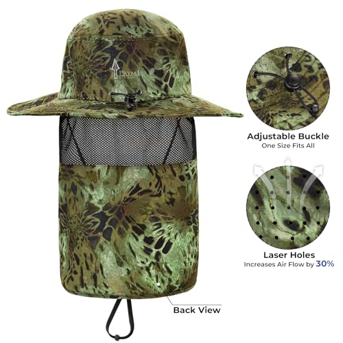 KastKing Sol Armis UPF 50 Boonie Hat for Sun Protection,Men Women - color: Green (With Shield)