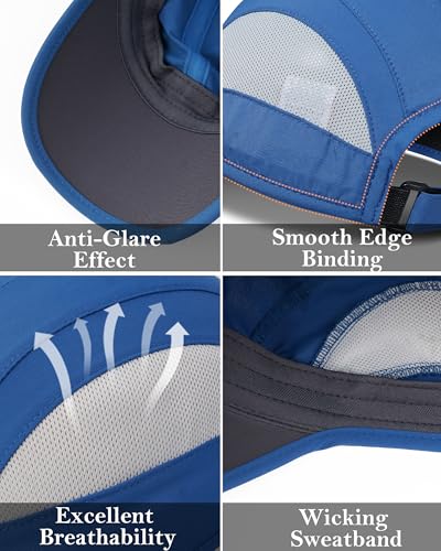 GADIEMKENSD Outdoor Running Hat Breathable Mesh 2PACK - color: Blue+blue, size: 7-7 1/2