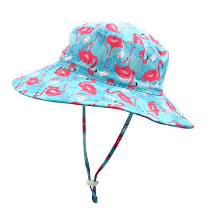 Home Prefer UPF50+ Wide Brim Sun Hat Boys Girls Sun Protection Hat Zoo Beach Swim Safari Bucket Hat for Baby Toddler Kid - color: Flamingo, size: 3-6 Months