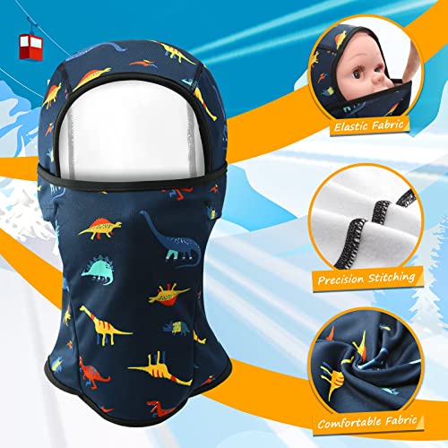 BAVST Toddler Boys Winter Balaclava Hat Windproof Kids Warm Ski Full Face Cover Baby Girls Cold Weather Snow Hat - color: C-colorful Little Dinosaur, size: 2-8 Years