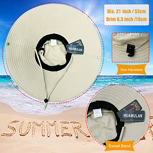 HUAMULAN Men Wide Brim Sun Hat Summer Outdoor Women Bucket Fishing Hats - color: A2-armygreen