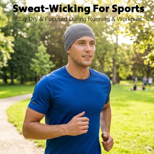 3-Pack Cooling Skull Caps for Men Women Breathable Mesh Helmet Liner Running Hats Quick Dry Beanie for Summer Cycling Wicking Gym & Winter Sun Protection