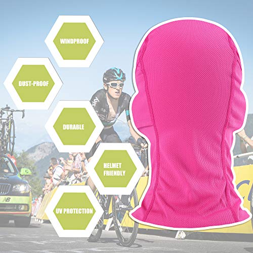 Balaclava Face Mask Adjustable Windproof UV Protection Hood - color: Rose