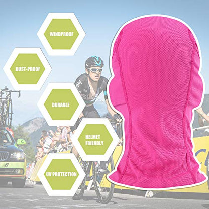 Balaclava Face Mask Adjustable Windproof UV Protection Hood - color: Rose