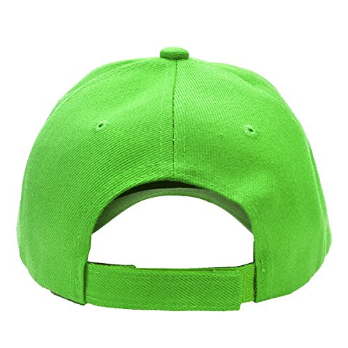 Falari Wholesale Bulk Lot 12-Pack Baseball Cap Adjustable Size Plain Blank Solid Color - color: Light Green