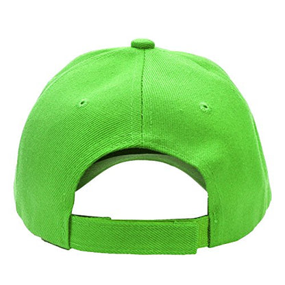 Falari Wholesale Bulk Lot 12-Pack Baseball Cap Adjustable Size Plain Blank Solid Color - color: Light Green