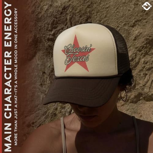 Funky Junque Premium Mesh Snapback Trucker Hat - Stylish Comfort for All - Patriotic, Humor & More - color: Choosin' Texas - Brown/Beige