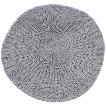 an Fall Winter Knit Beanie Beret Hat for Women Soft Knit Lining Many Styles - color: Light Grey