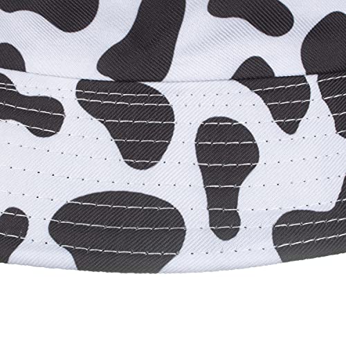 TOPTIE Reversible Tie Dye Bucket Hat, Cotton Sun Hat for Adults - color: Cow Black