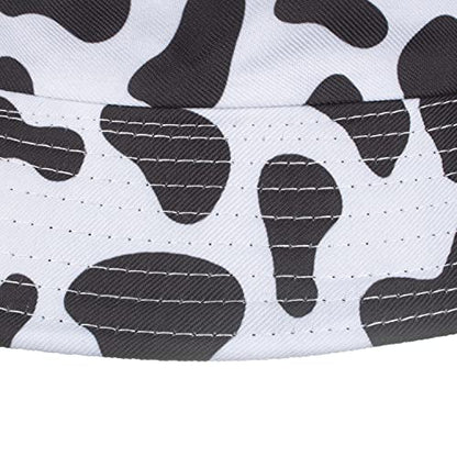 TOPTIE Reversible Tie Dye Bucket Hat, Cotton Sun Hat for Adults - color: Cow Black