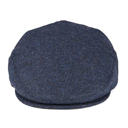 VOBOOM Men's Herringbone Flat Ivy Newsboy Hat Wool Blend Gatsby Cabbie Cap - color: Navy, size: 7 7/8