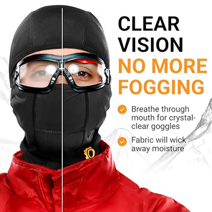 GearTOP Balaclava Ski Mask for Men and Women, Winter Motorcycle Face Mask - color: Black