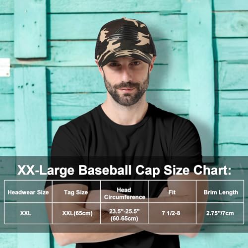 Oversize XXL American Flag Trucker Hat - color: Camouflage/Black, size: XX-Large