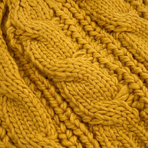 allydrew Winter Thick Knit Beanie Slouchy Beanie for Men & Women - color: Amber