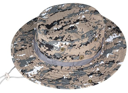 Rosoz Sun Hats for Men Women Bucket Hat UPF Protection Wide Brim Boonie Hat - color: 1pack-gray Digital