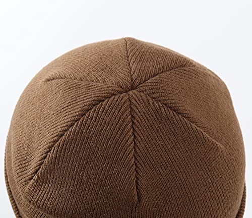 Home Prefer Mens Winter Hats Acrylic Knit Cuff Beanie Cap Warm Womens Beanie Hat - color: Coffee