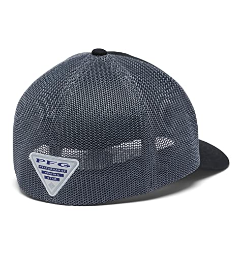 Columbia Unisex Adult PFG Logo Mesh Ball Cap - color: Black/Graphite, size: Small-Medium