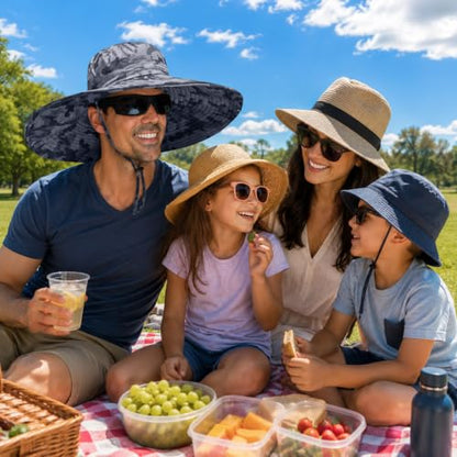 HUAMULAN Men Wide Brim Sun Hat Summer Outdoor Women Bucket Fishing Hats - color: A7ywmh3-micaishenhui