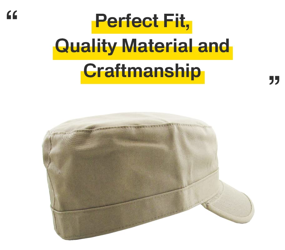 KBETHOS Cadet Army Cap Basic Everyday Military Style Hat (Now with STASH Pocket Version Available) - color: Khaki Daily Cadet, size: Large
