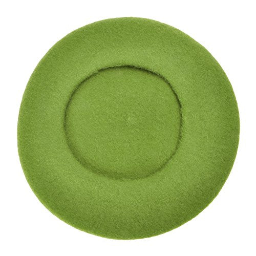 ZLYC Wool French Beret Hat Solid Color Classic Artist Cap for Women - color: Light Green