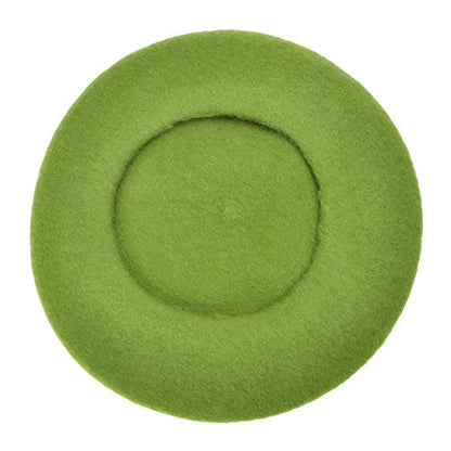 ZLYC Wool French Beret Hat Solid Color Classic Artist Cap for Women - color: Light Green