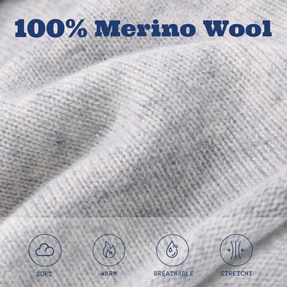 ACUSHLA 100% Merino Wool Slouchy Beanie for Women Men Winter Hat Skull Cap - color: Light Grey