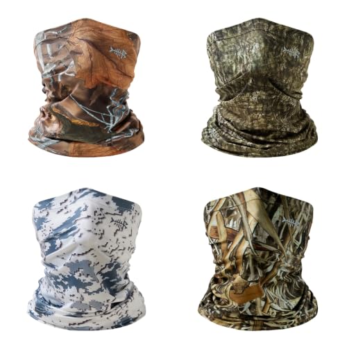 BASSDASH 4 Pack UPF 50+ UV Protection Neck Gaiter Sun Protector for Fishing Hunting Kayaking Hiking Cycling Outdoor - color: Collection G