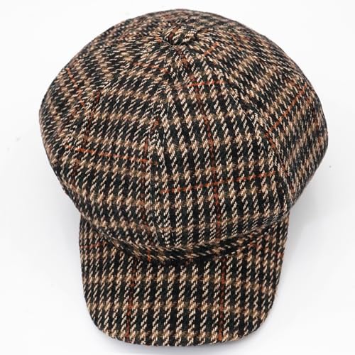 Newsboy Caps for Women Classic Beret Hats Autumn Winter Cap - color: B-black