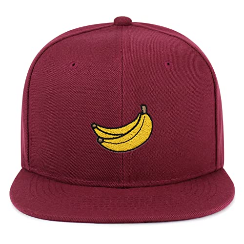 JPAK Banana Fruit Hip-Hop Snapback Hat Embroidered Baseball Cap Monkey - color: 11. Maroon
