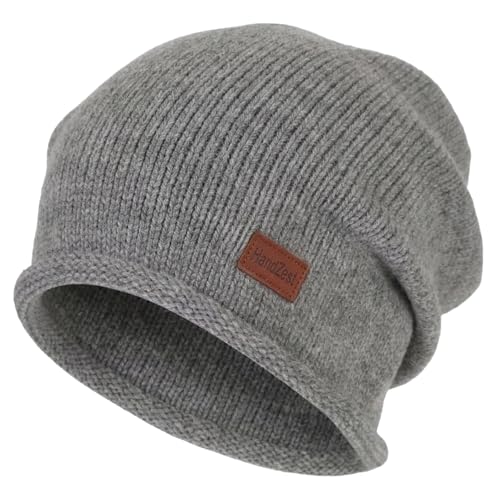 HandZest Unisex Loose Knit Beanie, Lightweight Breathable Spring Fall, Soft Stretchy Daily Outdoor, One Size Fits Most - color: Grey
