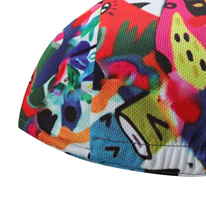 Funny Cycling Cap - Polyester Cartoon Cycling Hat-Under Helmet - Cycling Helmet Liner Breathable&Sweat Uptake - color: Kkk